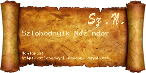 Szlobodnyik Nándor névjegykártya