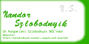 nandor szlobodnyik business card